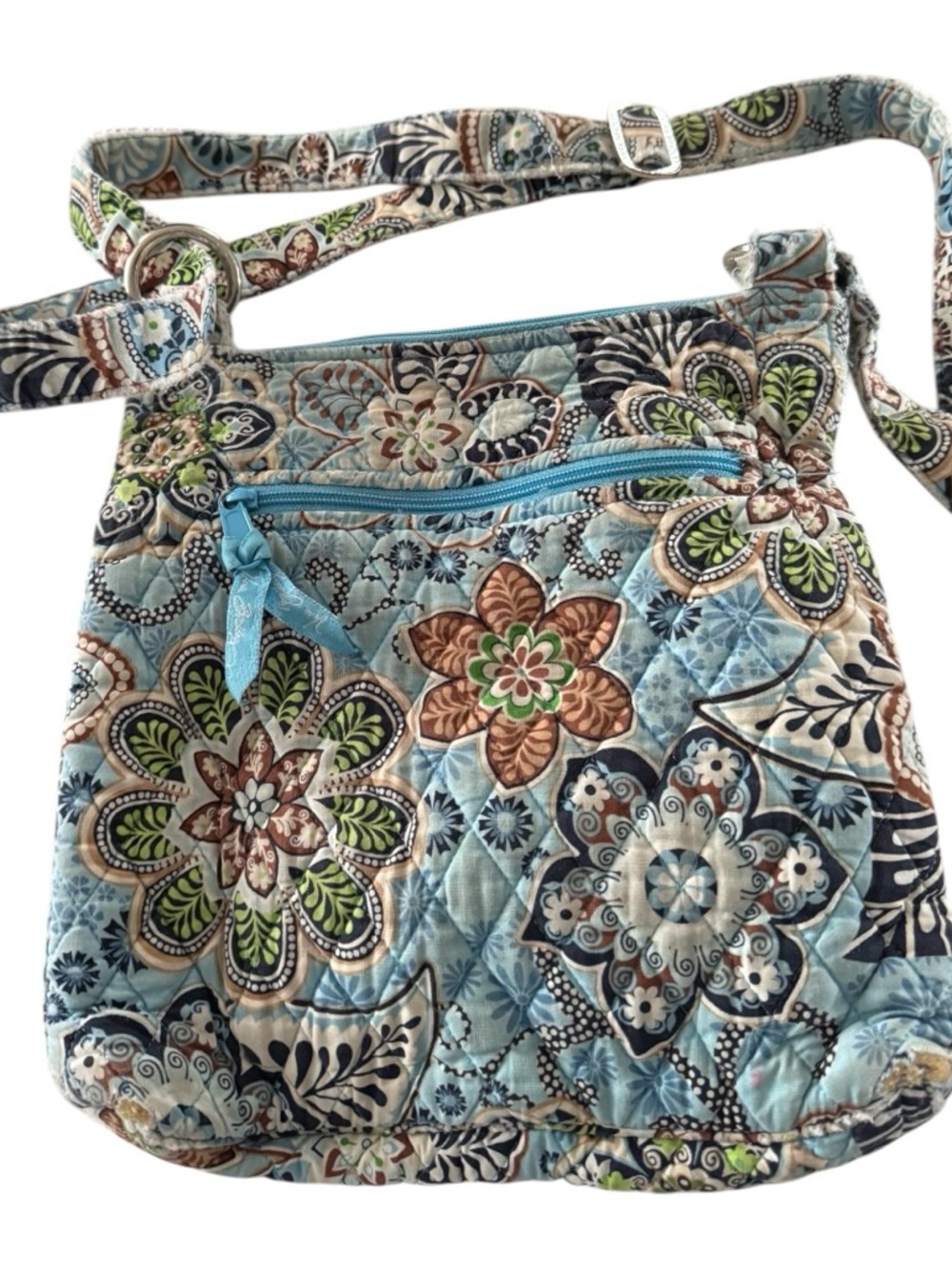 Vera Bradley Blue Quilted Floral Crossbody